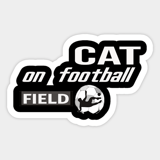 cat on football field Sticker by bastiannimus